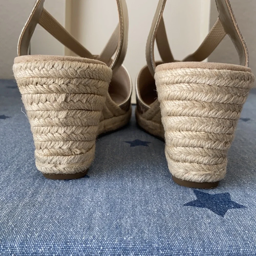 Anne Klein Akabril Tan Multi Espadrille sz 10 EUC